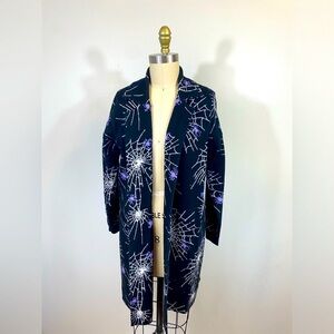 ModCloth Spider Web Halloween Sweater Blazer Jacket Black Purple White Small